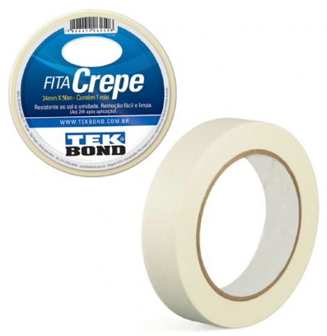 FITA ADESIVA CREPE BRANCA MULTIUSO 24MMX50M