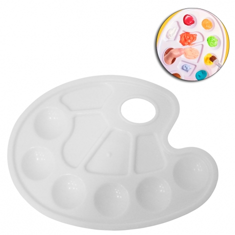 BANDEJA PALETA GODE DE PLASTICO OVAL P/PINTURA C/10 DIVISORIAS