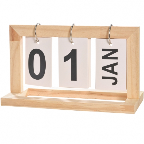 CALENDARIO DE MESA DE MADEIRA RETANGULAR