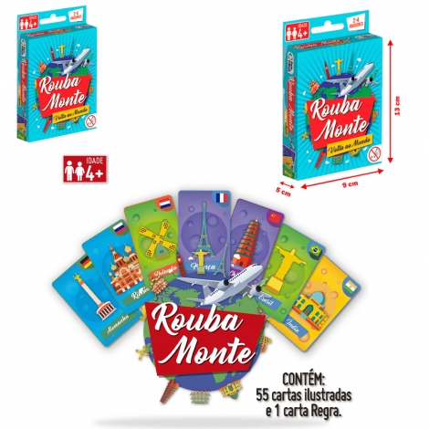 JOGO ROUBA MONTE VOLTA AO MUNDO COM 56 CARTAS