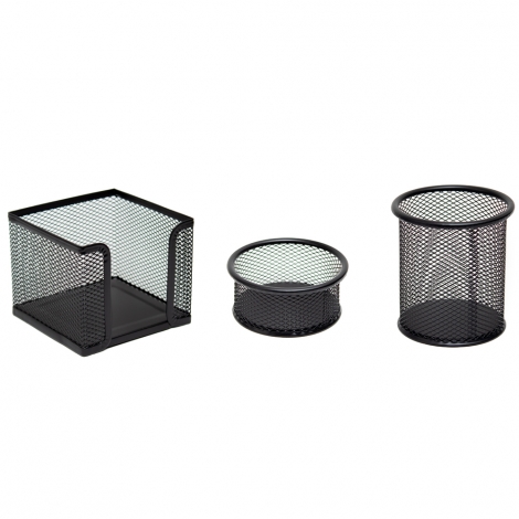 ORGANIZADOR DE MESA C/PORTA CANETA/LAPIS + CLIPS E PAPEL/LEMBRETE ARAMADO YINS PAPER 3 PCS