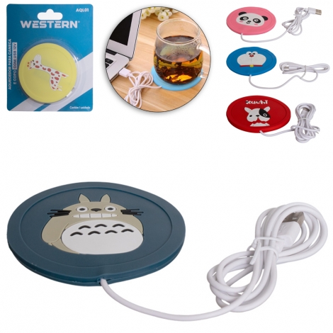 AQUECEDOR PARA CANECA E COPO COM USB 12V DE PVC 9CM