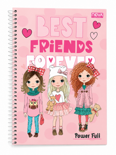 CADERNO UNIVERSITÁRIO 96 FOLHAS BEST FRIENDS FOREVER