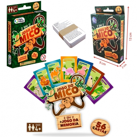 JOGO DA MEMORIA MICO 2 EM 1 COM 56 CARTAS NA CAIXA