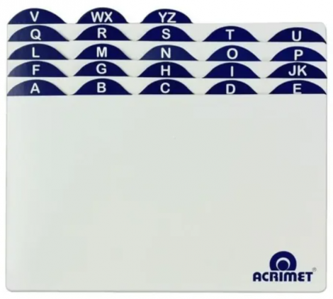 ÍNDICE AZ PARA FICHAS PAUTADAS 5X8 - ACRIMET