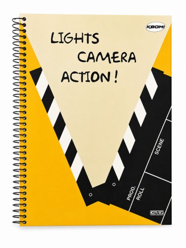 CADERNO UNIVERSITÁRIO 96 FOLHAS LIGHTS CAMERA ACTION