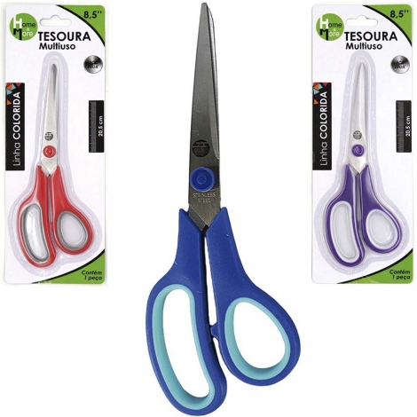 TESOURA MULTIUSO DE INOX COLORIDA 8,5'' 20,5CM