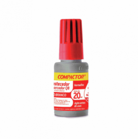 TINTA PARA QUADRO BRANCO 20ML COMPACTOR - VERMELHO