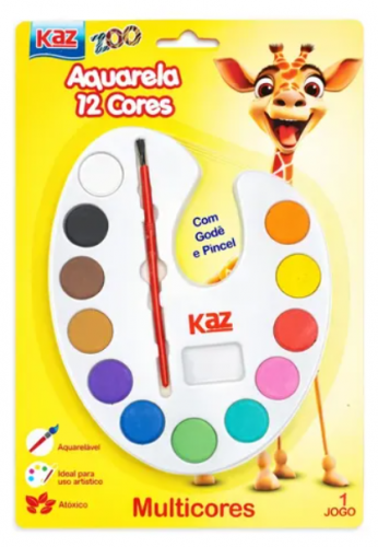 AQUARELA 12 CORES - KAZ ZOO