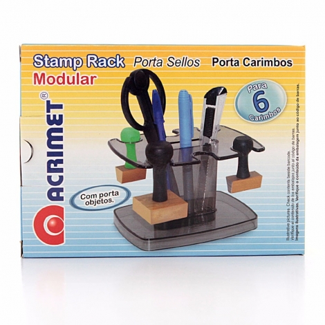 ORGANIZADOR PARA CARIMBOS COM PORTA OBJETOS - ACRIMET