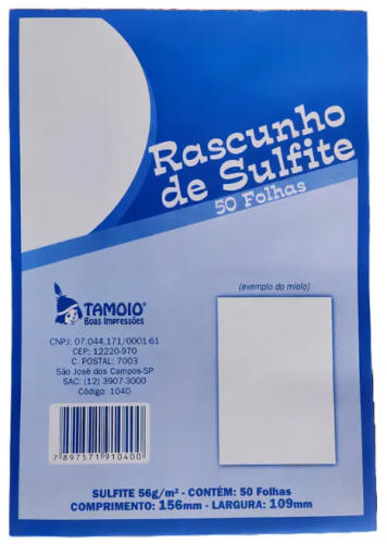 RASCUNHO DE SULFITE A6 - TAMOIO