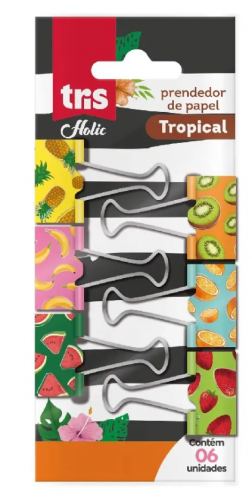 BINDER CLIPS TRIS TROPICAL - COM 6