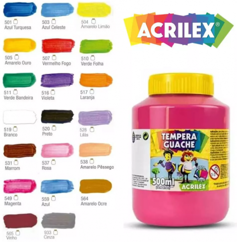 TINTA GUACHE 500ML - ACRILEX