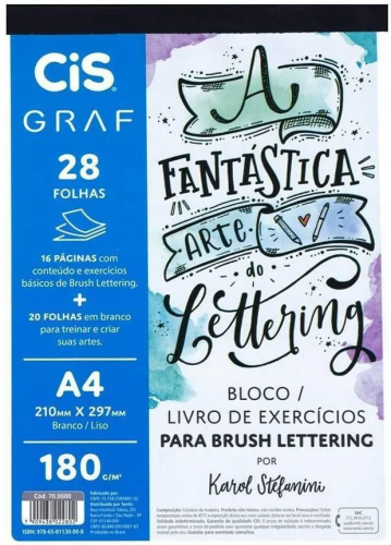 BLOCO DE EXERCÍCIOS PARA LETTERING CIS GRAF 180G A4 28 FOLHAS