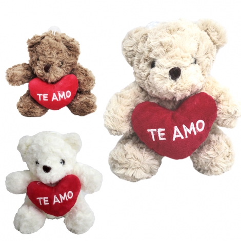 URSO DE PELUCIA COM VENTOSA + CORACAO TE AMO