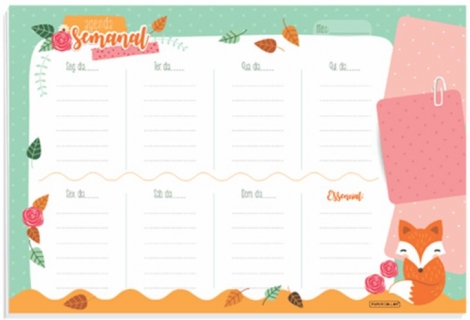 BLOCO DE ANOTACAO PLANNER SEMANAL 30 FOLHAS 23X15,5CM