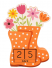 CALENDARIO DE MESA DE MADEIRA MDF BOTA LARANJA