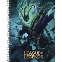 CADERNO ESPIRAL CAPA DURA UNIVERSITÁRIO 10 MATÉRIAS LEAGUE OF LEGENDS 160 FOLHAS