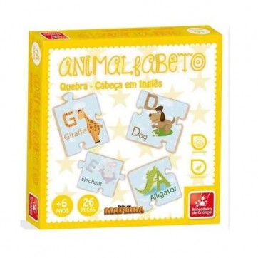 Quebra Cabeça De Madeira Animal Alfabeto Inglês
