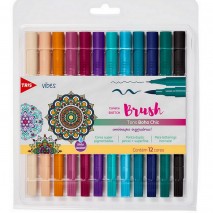 Caneta Brush Pen Cis Kit com 12 tons boho chic