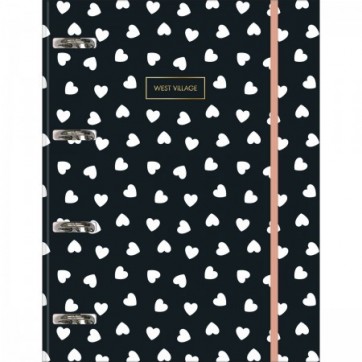 CADERNO ARGOLADO CARTONADO UNIVERSITÁRIO COM ELÁSTICO WEST VILLAGE 80 FOLHAS