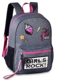 Mochila Juvenil Clio Jeans Girls Rock - Rosa