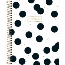 Caderno espiral colegial West Village 10 matérias 160f modelo bolinha