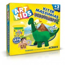 Massa para Modelar Criativa ART KIDS Dinossauro 1 Verde - Acrilex