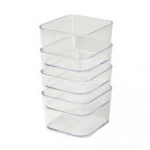 Porta Objetos Pequeno – Kit c/ 4 Peças transparente