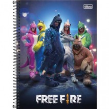CADERNO ESPIRAL CAPA DURA UNIVERSITÁRIO 10 MATÉRIAS FREE FIRE 160 FOLHAS