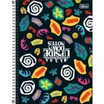 CADERNO ESPIRAL CAPA DURA UNIVERSITÁRIO 1 MATÉRIA STRANGER THINGS 80 FOLHAS  ST24