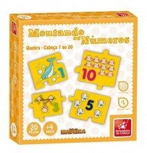 Quebra Cabeça De Madeira Montando Os Números 1 a 20 - Brincadeira de criança
