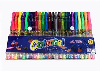 CANETA GEL KIT COM 24 COLORGEL GLITTER