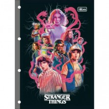 REFIL TILIFLEX PARA CADERNO ARGOLADO UNIVERSITÁRIO STRANGER THINGS 80 FOLHAS