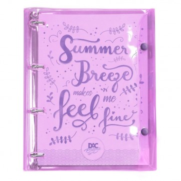 Caderno Fichário Breeze Com Botão Lilás Com 192 Folhas Dac