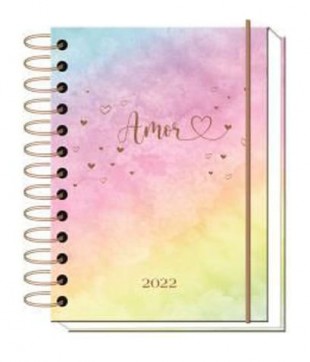 agenda 2022 capa dura espiral A5 texturizada 176 folhas 21X14,5cm