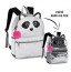 Mochila Costas Juvenil - Urso Panda - Paete Muda de Cor - Branco e Prata - Clio - CG2032