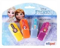 Marca Texto Mini Infantil Colors Kit Com 4 Pecas Frozen Na Cartela