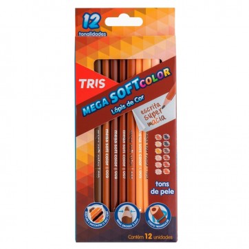 Lápis de Cor Mega Soft 12 Tons de Pele Tris