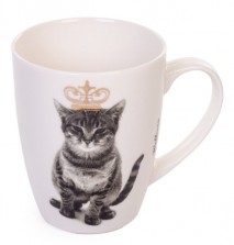 CANECA /XÍCARA CERÂMICA 340 ML GATO COM COROA
