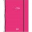 CADERNO ESPIRAL CAPA PLÁSTICA UNIVERSITÁRIO 10 MATÉRIAS NEON PINK 160 FOLHAS