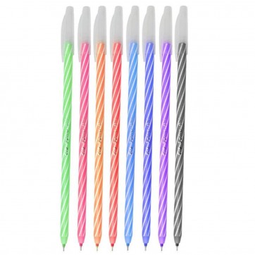Kit Com 8 Caneta Esferográfica Cis Spiro 0.7mm