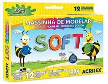 Massa de Modelar Soft Acrilex 12 cores