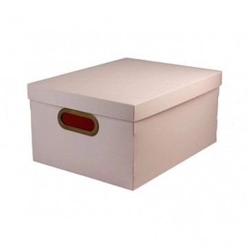 Caixa Organizadora Linho Media 12,61L Rosa