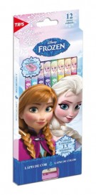 LÁPIS DE COR TRIS COM APONTADOR FROZEN 12 CORES