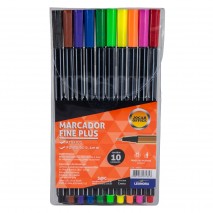 Marcador Fine Plus 10 cores Jocar Office