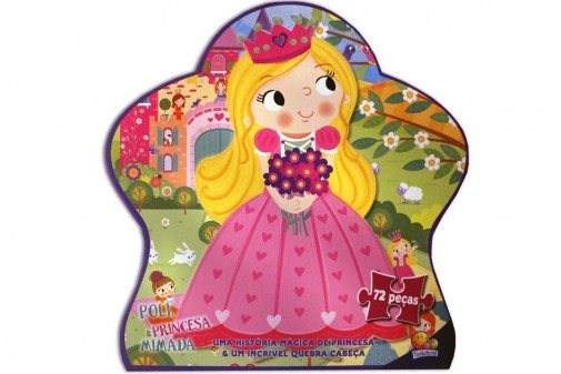 Kit Livro Infantil Quebra Cabeça Poli A Princesa Mimada 72pç