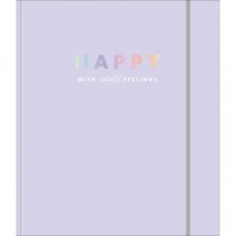 Caderno Argolado cartonado colegial com elástico happy 80 FOLHAS