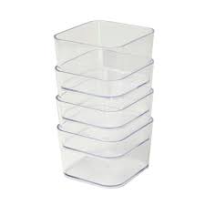 Porta Objetos Pequeno – Kit c/ 4 Peças transparente