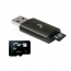 Pen drive multilaser 2 em 1 leitor usb c/ cartao de memoria classe 4 8gb preto - mc161